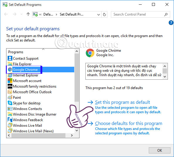 Cách sửa lỗi không đặt được ứng dụng mặc định Windows 10