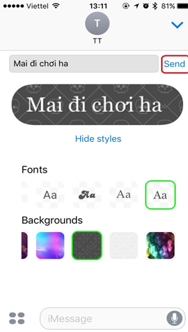 Cách thay đổi font chữ iMessage iOS bằng Custom Message Styles