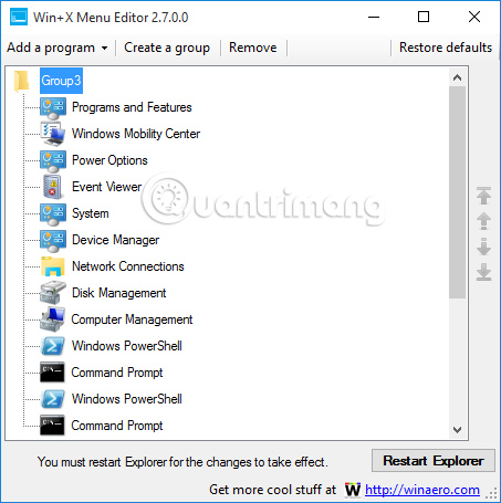 Hướng dẫn tối ưu hóa Power user menu Windows 10