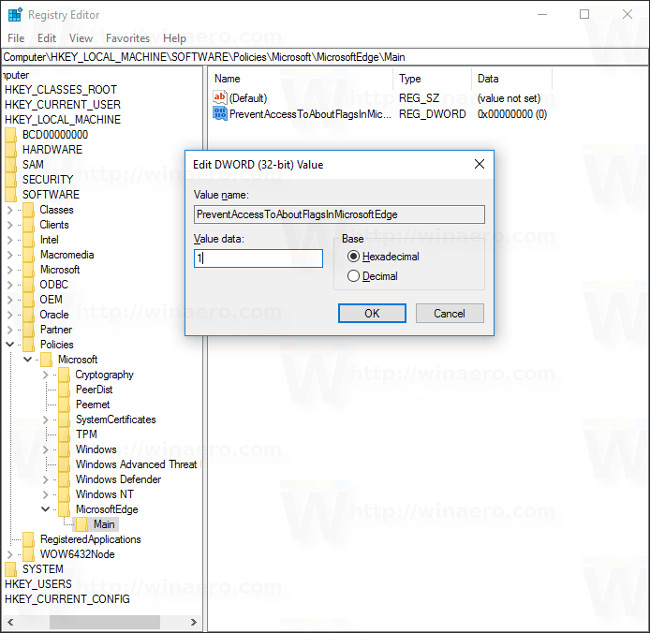 Thiết lập giá trị trong khung Value data là 1 Thiết lập giá trị trong khung Value data là 1