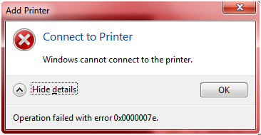 Windows Cannot Connect to This Printer