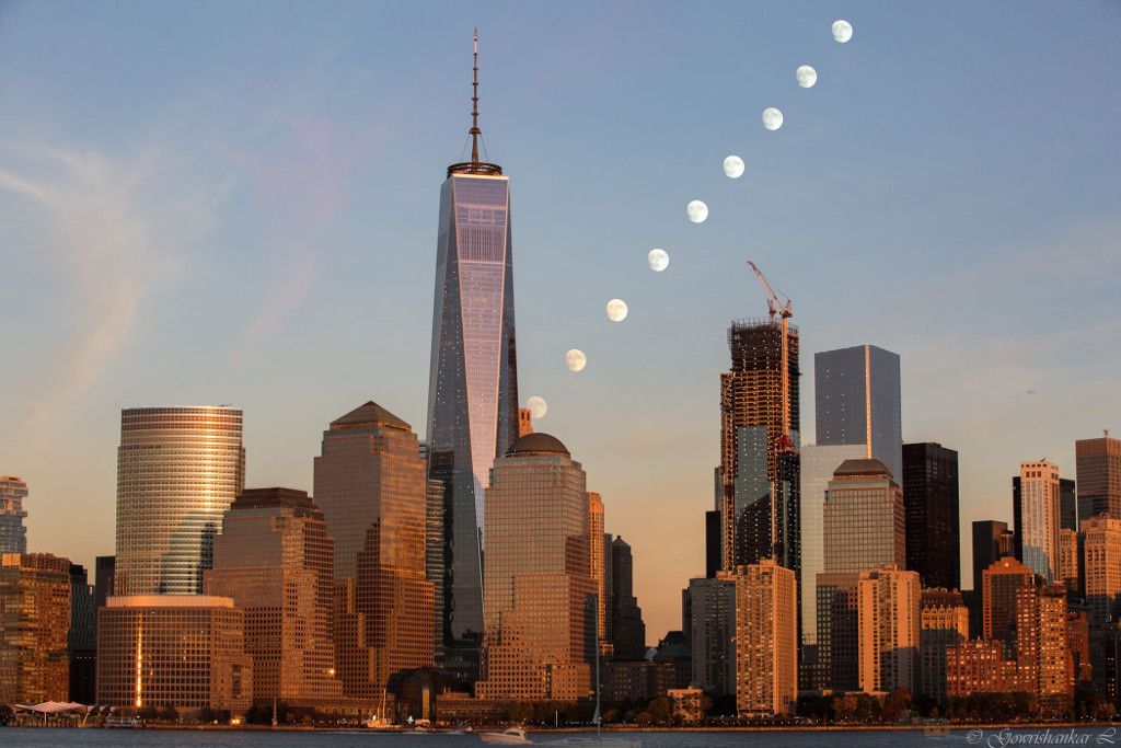 Siêu trăng mọc ở Skyline NYC