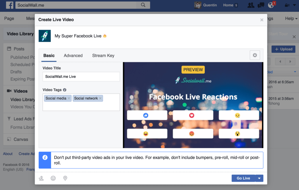 Các bước Live Stream trên Facebook thống kê tương tác