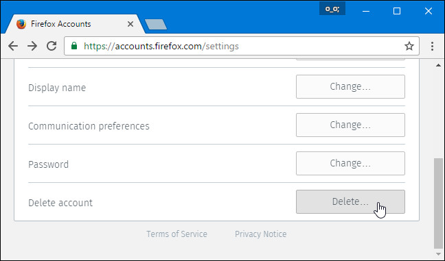 Cách xóa tài khoản Firefox