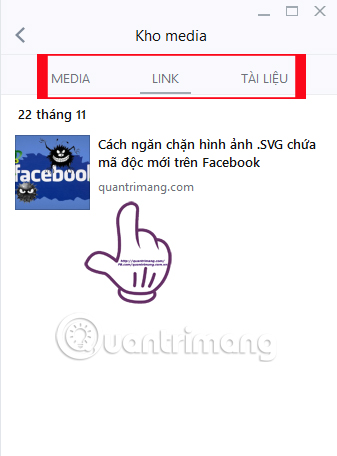 Tìm lại tin nhắn cũ trên Zalo PC
