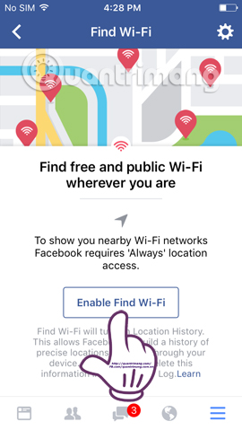 Find WiFi Facebook