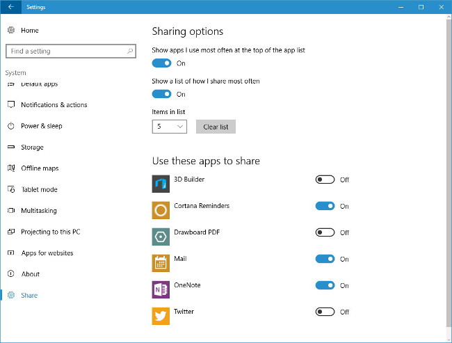 Kích hoạt mở trang cài đặt (Share page) ẩn trên ứng dụng Settings Windows 10