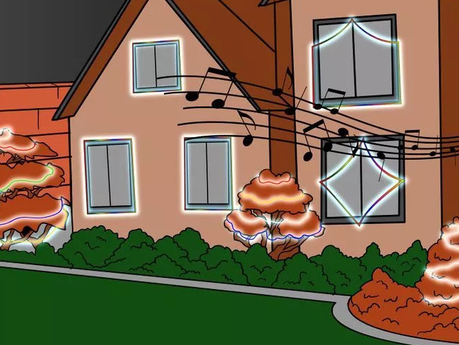 Để đèn Giáng sinh bên ngoài nhấp nháy theo điệu nhạc