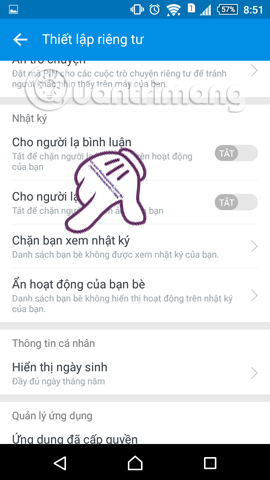 Chặn bạn bè xem nhật ký trên Zalo