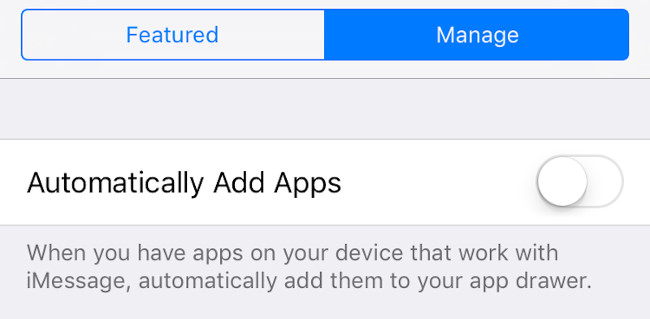 Ngăn ứng dụng tự động thêm vào Messages