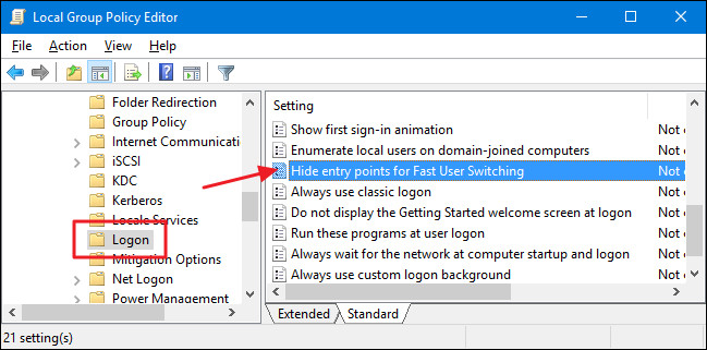 Vô hiệu hóa Fast User Switching trên Windows 7, 8 và 10