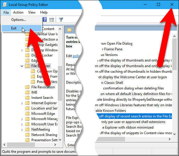 Vô hiệu hóa Search History trên Windows File Explorer