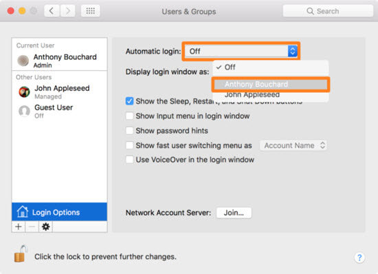 Hướng dẫn đăng nhập tự động trên máy Mac