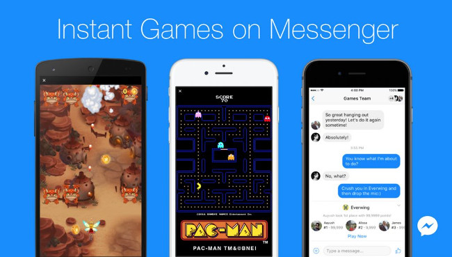 Facebook phát hành tính năng Instant Games: chơi 17 game thú vị ngay trên Messenger