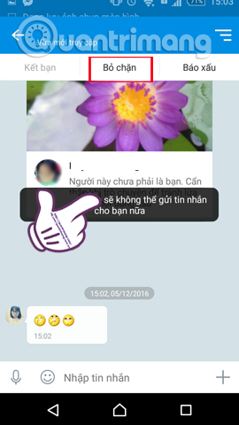 Chặn tin nhắn từ người lạ trên Zalo