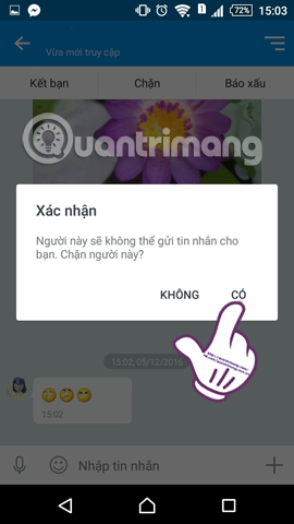 Chặn tin nhắn từ người lạ trên Zalo