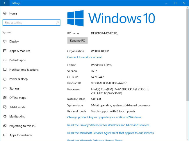 4 cách kiểm tra chi tiết cấu hình hệ thống Windows 10