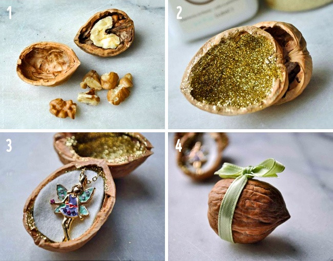 Hộp đựng trang sức từ vỏ quả óc chó