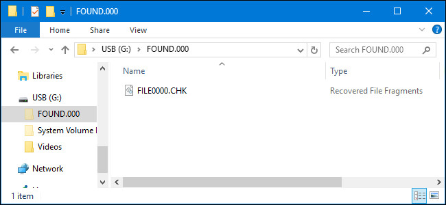 Thư mục FOUND.000 và file FILE0000.CHK trên Windows là gì?