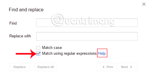 Tìm nội dung Tìm nội dung theo biểu thức Google Docs