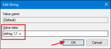 Thêm tùy chọn Defragment vào menu khi kích chuột phải vào ổ trên Windows