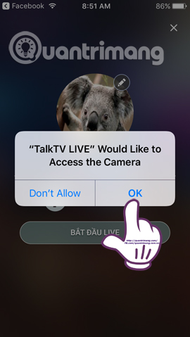 Hướng dẫn phát Live stream TalkTV Live trên điện thoại