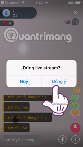 Hướng dẫn phát Live stream TalkTV Live trên điện thoại