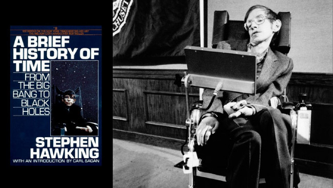 Hawking được thỉnh giảng tại một lớp của ĐH Northeastern ở Boston vào năm 1990.