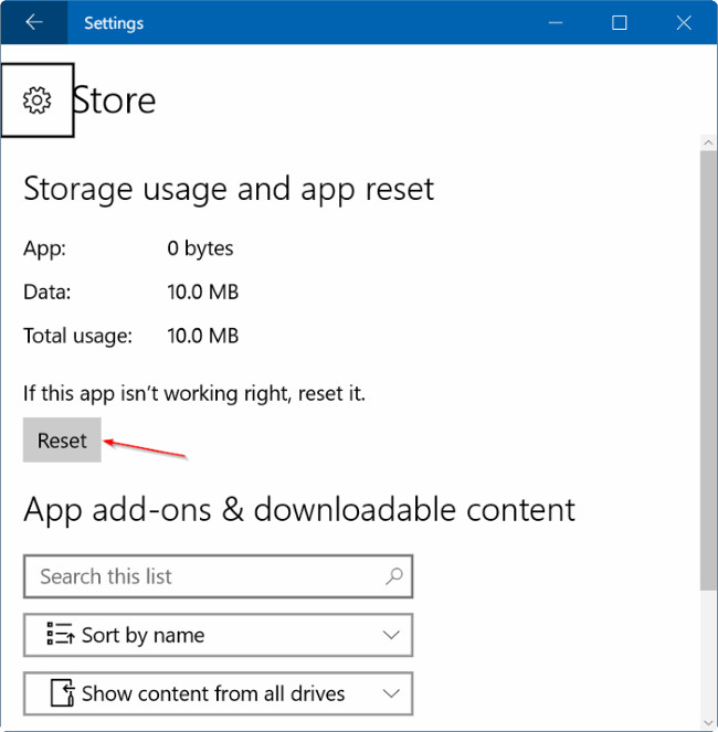 Hướng dẫn reset lại ứng dụng Windows Store trên Windows 10