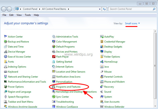Trên cửa sổ Control Panel, kích đúp chuột vào để mở