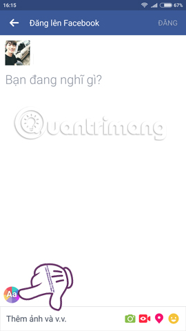 Mở rộng bảng màu  Cách đăng status Facebook nhiều