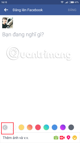 Thu gọn bảng màu  Cách đăng status Facebook nhiều