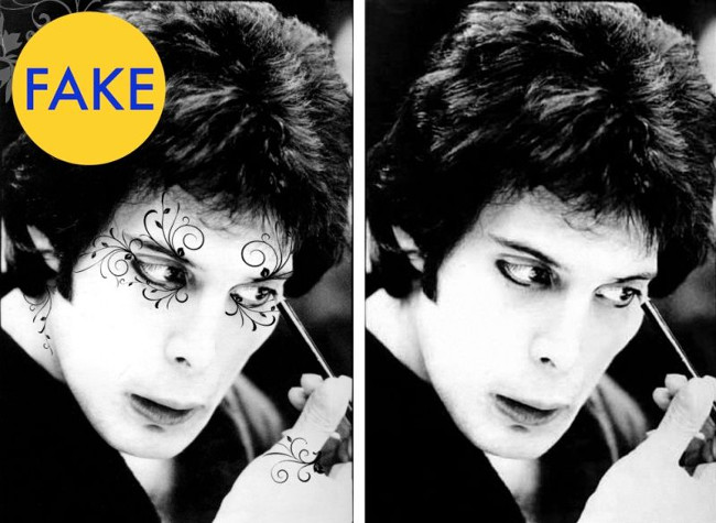 Đây là hình ảnh ca sĩ Freddie Mercury tự trang điểm cho mình