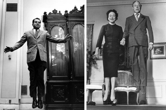 Richard Nixon (ảnh bên trái) và Công tước - nữ công tước xứ Windsor (ảnh bên phải)