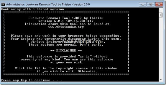 Tải Junkware Removal Tool về máy và cài đặt