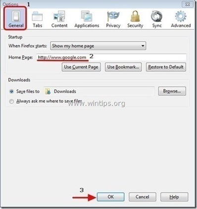 Trên cửa sổ Option