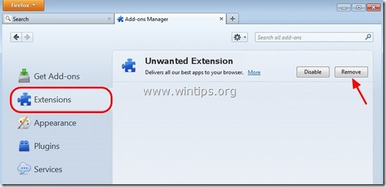  Chọn Extensions ở khung bên trái rồi loại bỏ tiện ích mở rộng