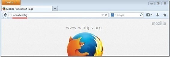 Trên khung URL Firefox