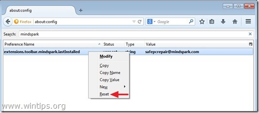  Kích chuột phải vào các value