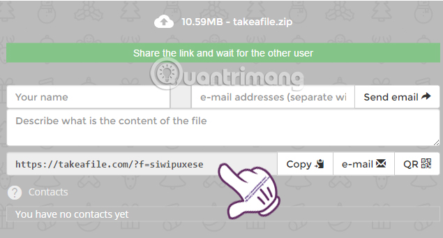 Hướng dẫn chia sẻ file qua dịch vụ Take A File