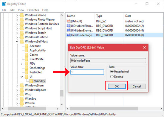 Gỡ Windows Insider Program Windows 10