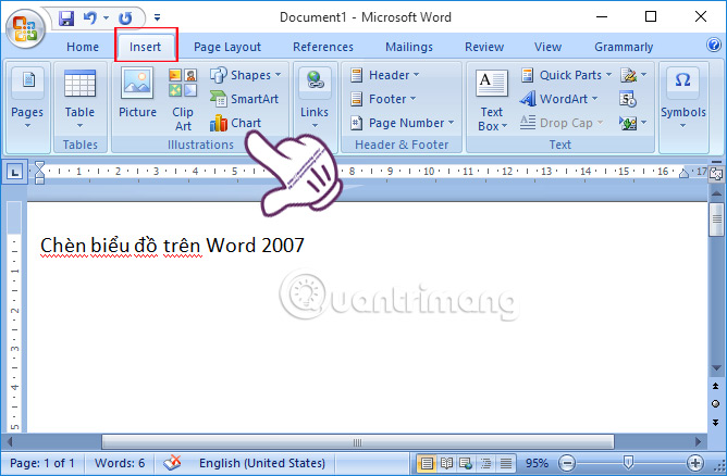 Hướng dẫn chèn, vẽ và tạo biểu đồ trong Word 2007 - QuanTriMang.com