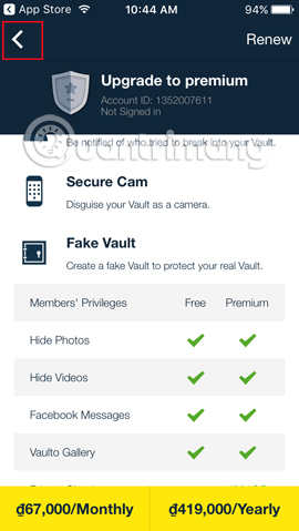 Ẩn hình ảnh thiết bị iOS bằng Vault