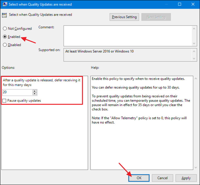 Làm thế nào để thay đổi, kéo dài thời gian trì hoãn cập nhật trên Windows 10?