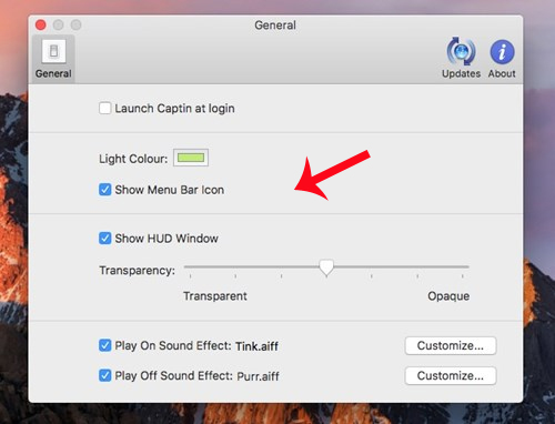 Hiển thị thông báo phím Caps Lock macOS bằng Captin