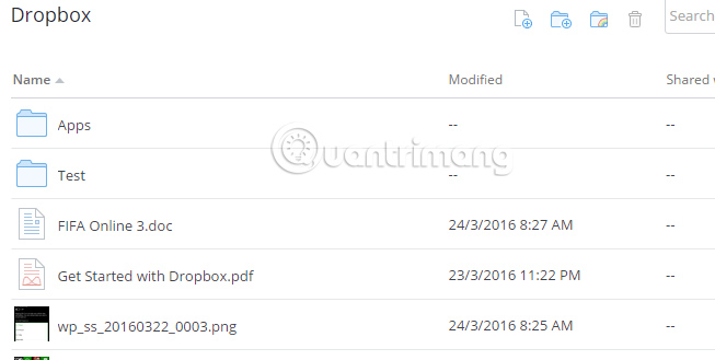 Đổi tên file, thư mục trên Dropbox