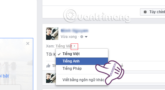 Cách đăng status Facebook với nhiều ngôn ngữ