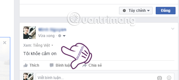 Cách đăng status Facebook với nhiều ngôn ngữ