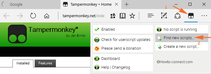 Chọn Find new scripts