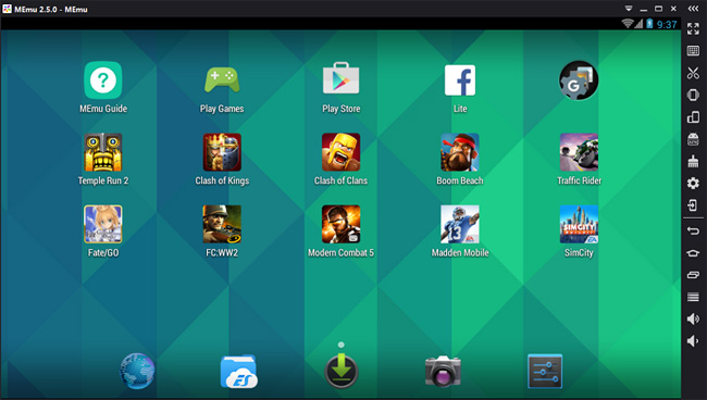 Giao diện của ứng dụng chơi game Android trên máy tính BlueStacks